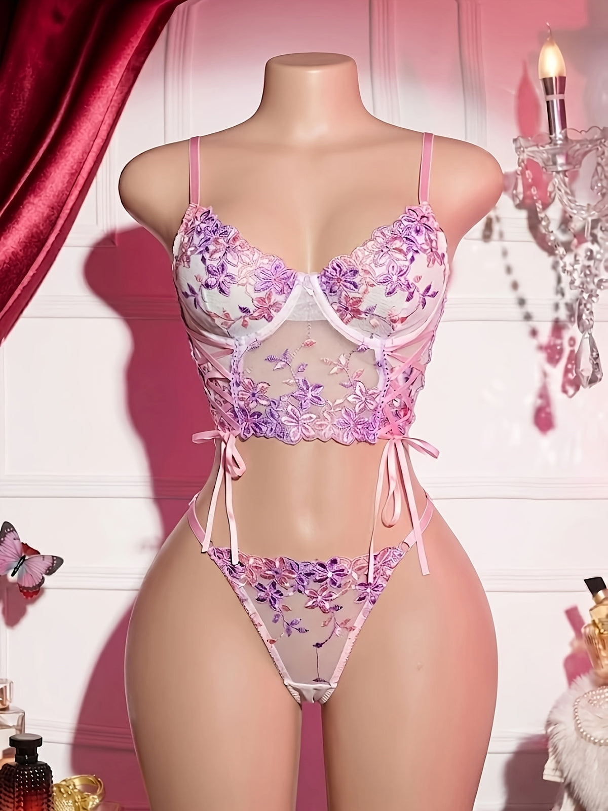 Luna Lace Bodysuit - Light Purple