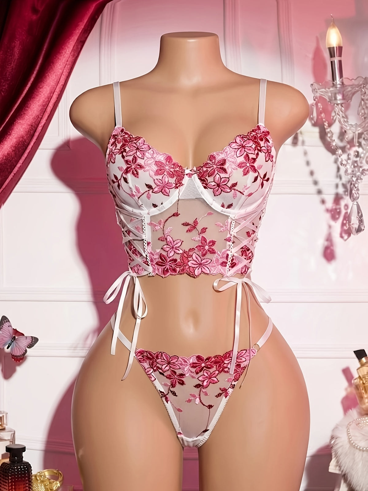 Luna Lace Bodysuit - Burgundy